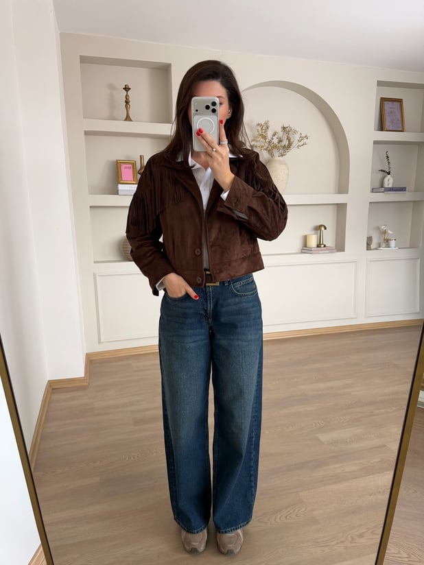 Koyu Yıkama Baggy Jean  