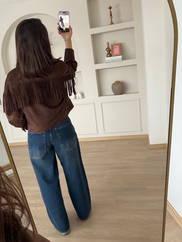 Koyu Yıkama Baggy Jean  