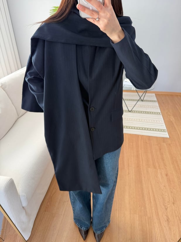 Lacivert Şal Yaka Blazer Ceket 