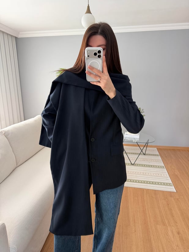 Lacivert Şal Yaka Blazer Ceket 