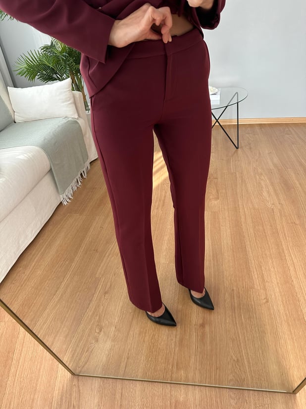Lili Bordo Kemerli Premium Takım