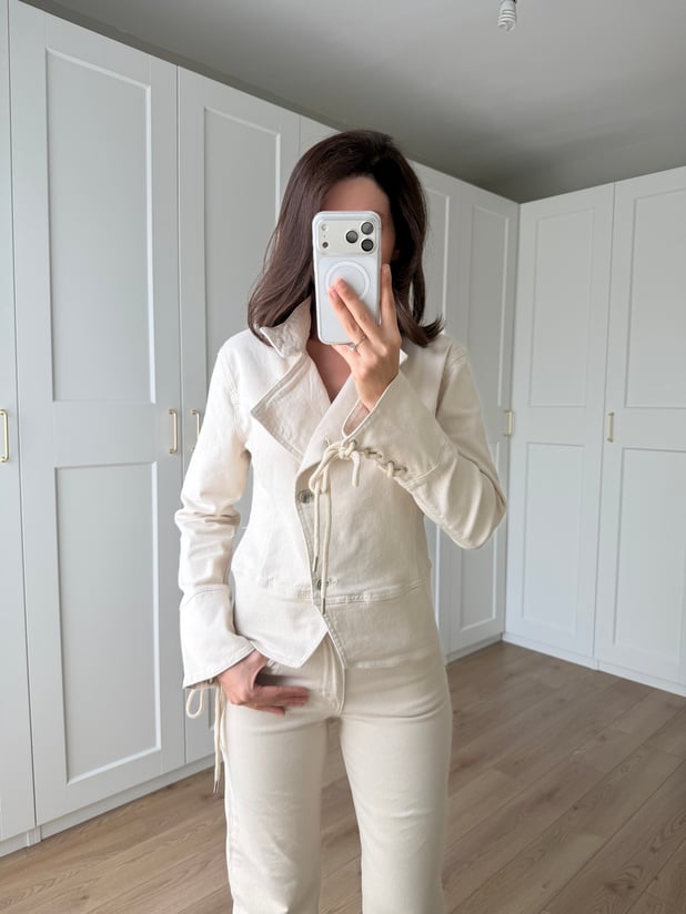 Lirauna İkili Ekru Denim Takım