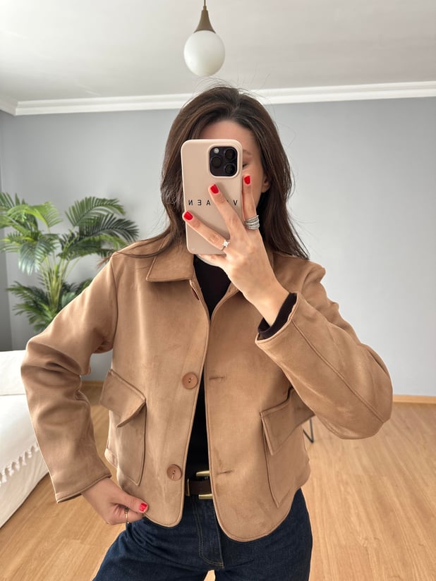 Nora Camel Süet Ceket 