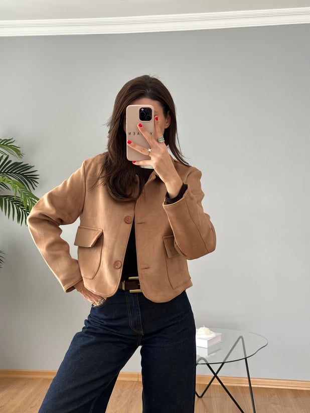 Nora Camel Süet Ceket 