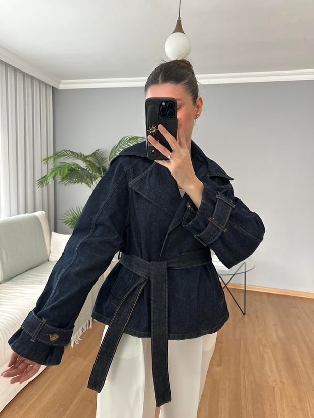 Notte Kuşaklı Denim Ceket 