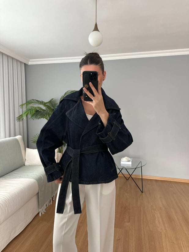 Notte Kuşaklı Denim Ceket 
