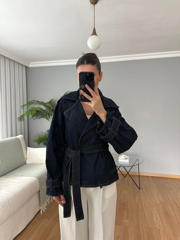 Notte Kuşaklı Denim Ceket 