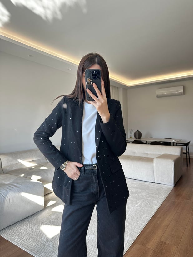 Parıltılı Payet Ceket 