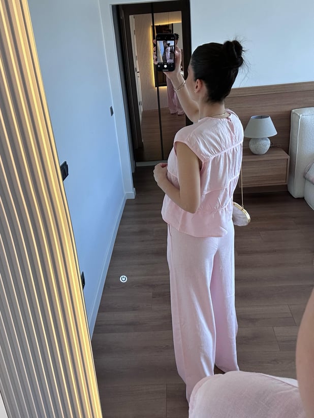 Peony Pembe Keten Takım