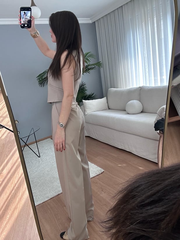 Sita Bej Yelekli Takım