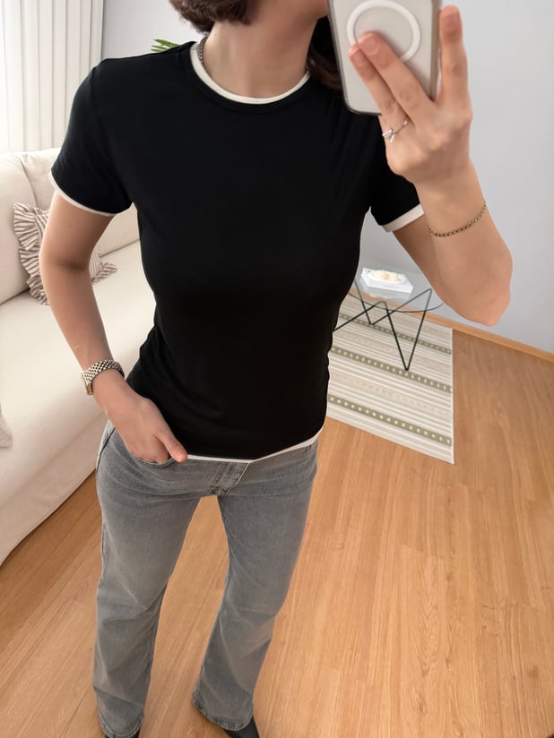 Siyah Çift Tişört