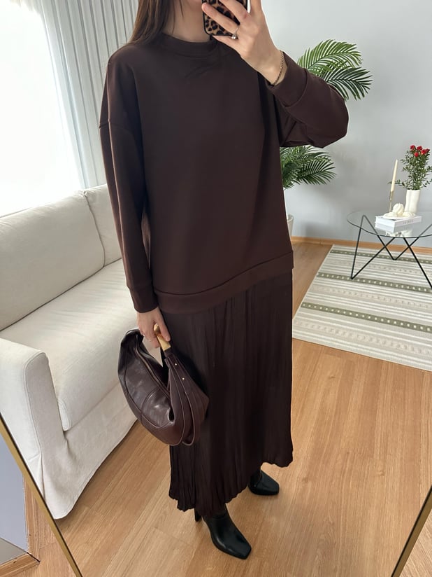 Orj Model Sweat Saten Elbise 