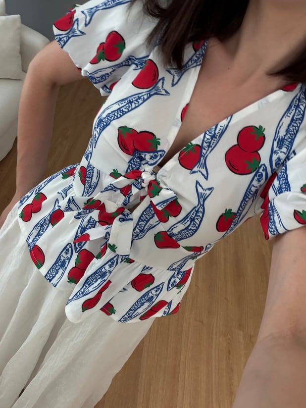 Tomato Beyaz Balon Kol Bluz