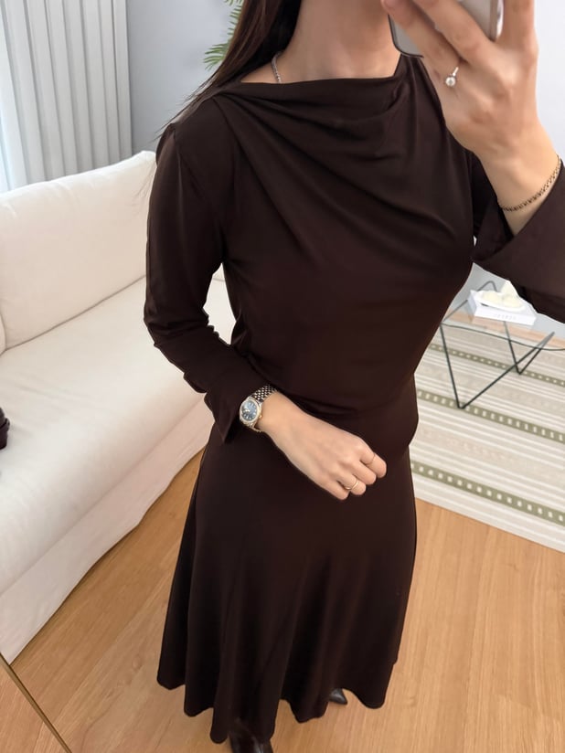 Trende Kahve Etekli Bluz Takım