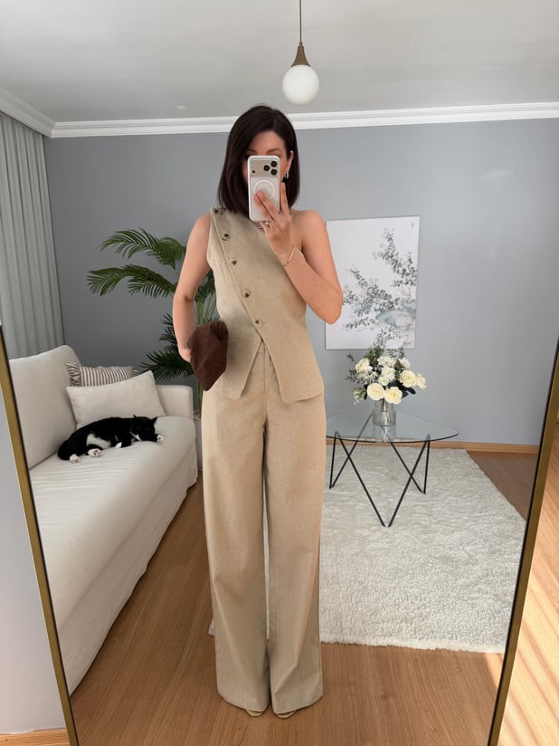 Tyra Bej Rengi Keten Takım