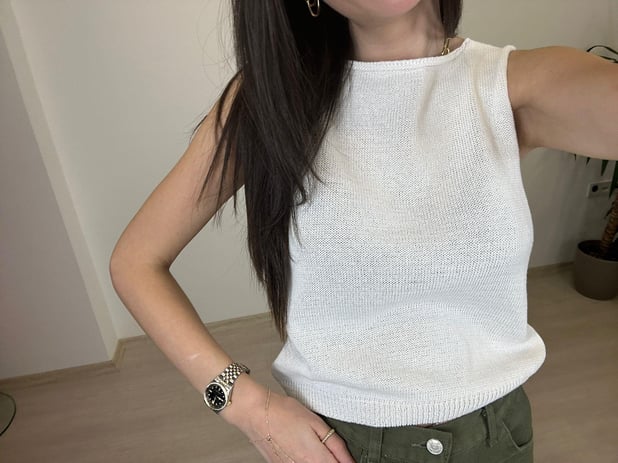 UNO BEYAZ TRİKO BLUZ 