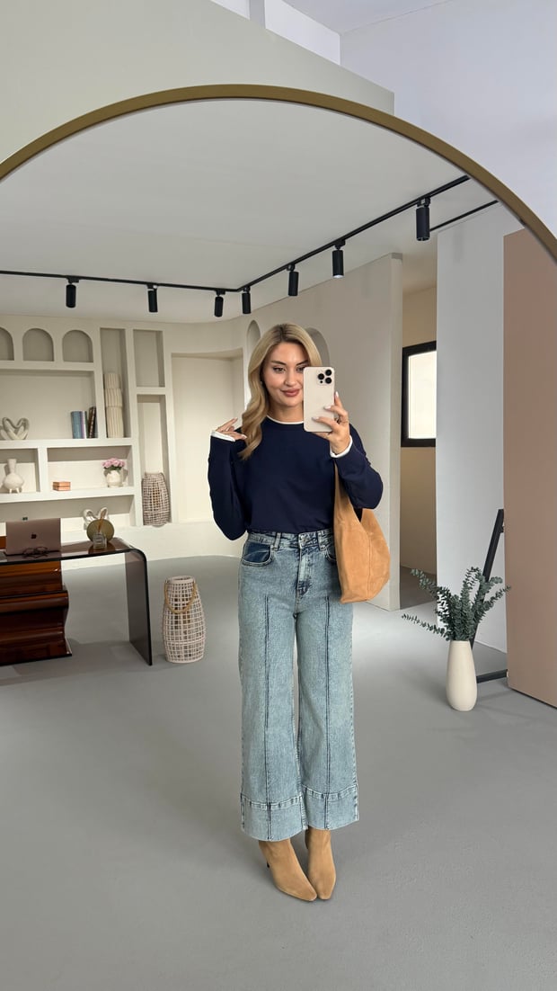 Premium Seri Önden Dikişli Eskitme Yıkamalı Jean
