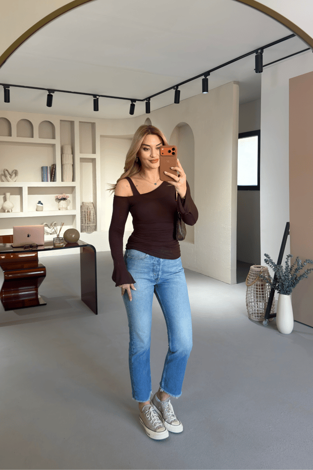 Premium Seri Yıkamalı Kesik Paça Mavi Jean