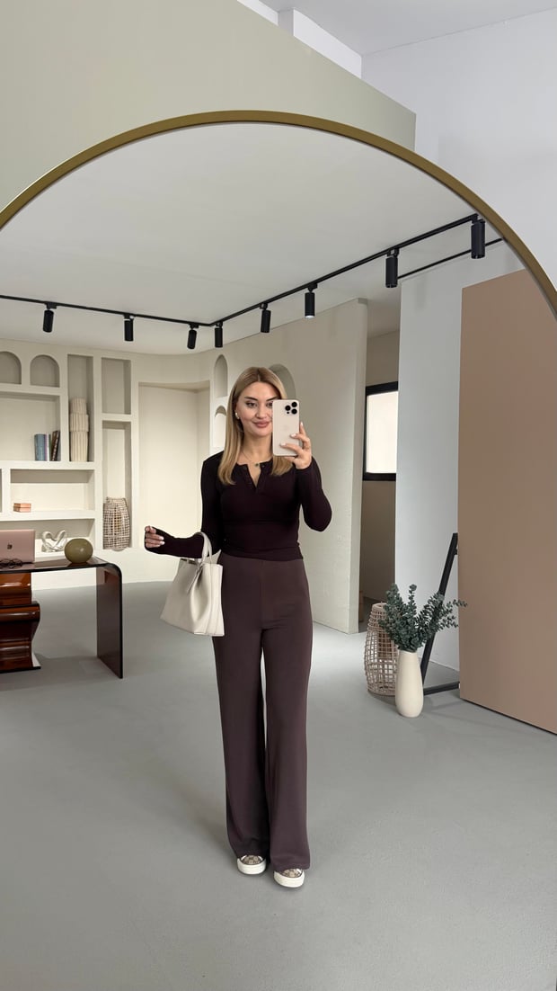 Premium Seri Kahve Modal Pantolon