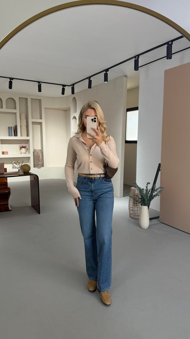 Premium Seri Düz Kesim Mavi Yıkamalı Jean Pantolon