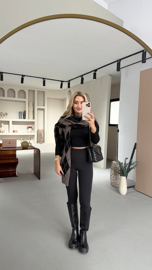 Premium Seri İçi Şardonlu Siyah Tayt