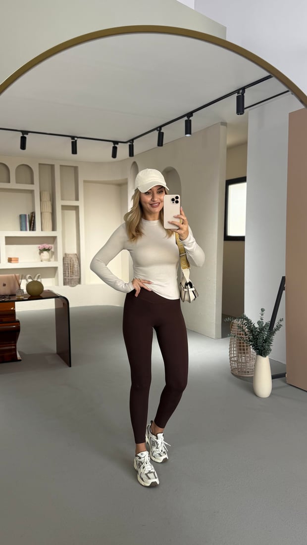 Premium Seri Toparlayıcı Etkili Kahve Modal Tayt