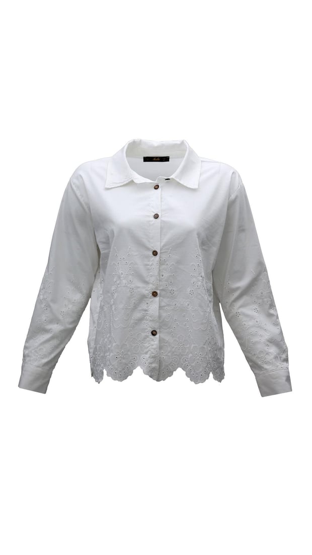 Fisto Detay Beyaz Poplin Gömlek