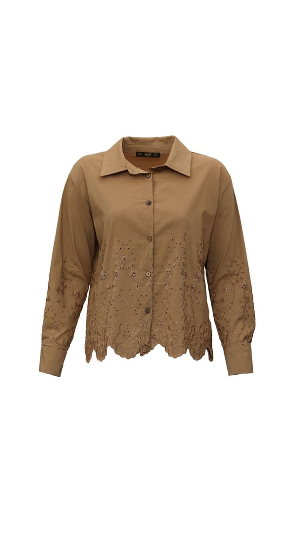 Fisto Detay Camel Poplin Gömlek