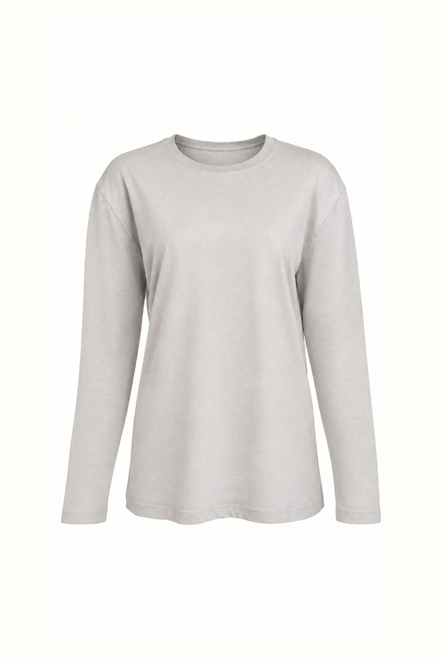 Bisiklet Yaka Duman Gri Relax Basic TshirtSezgi Tekin