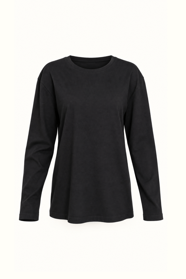 Bisiklet Yaka Siyah Relax Basic TshirtSezgi Tekin