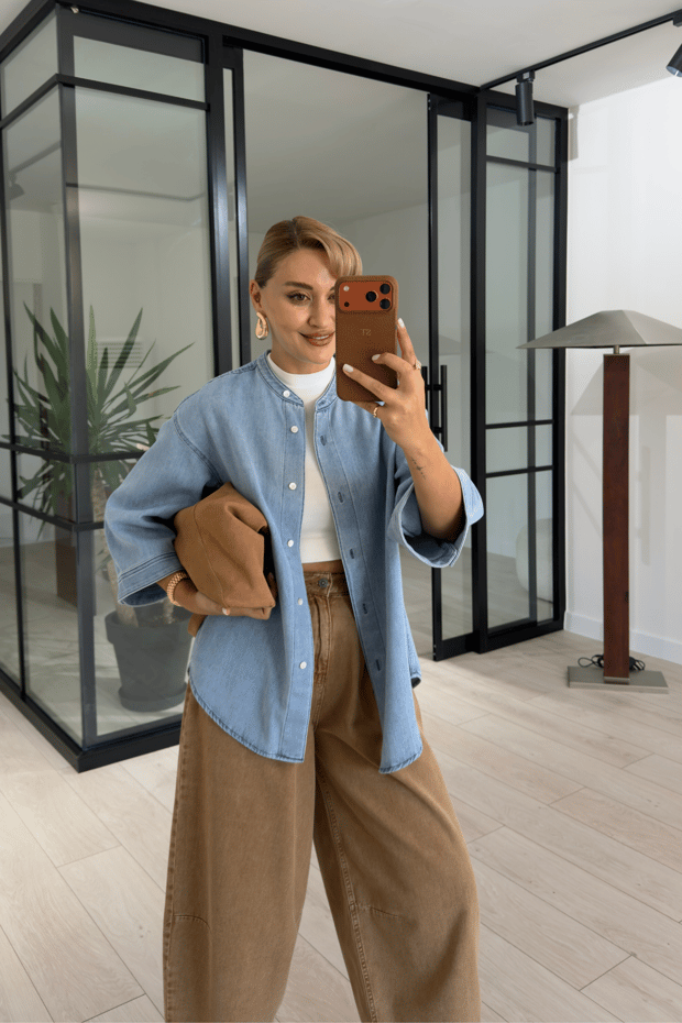 Premium Seri Hakim Yaka BF Denim CeketSezgi Tekin