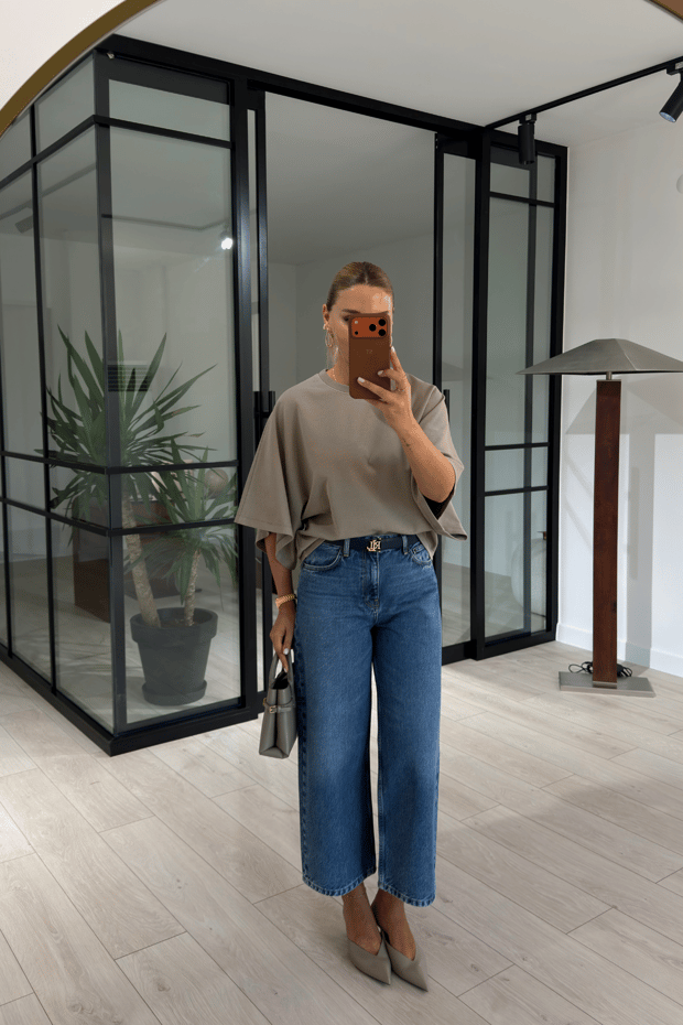 Premium Seri Mavi Yıkamalı Culotte Jean PantolonSezgi Tekin