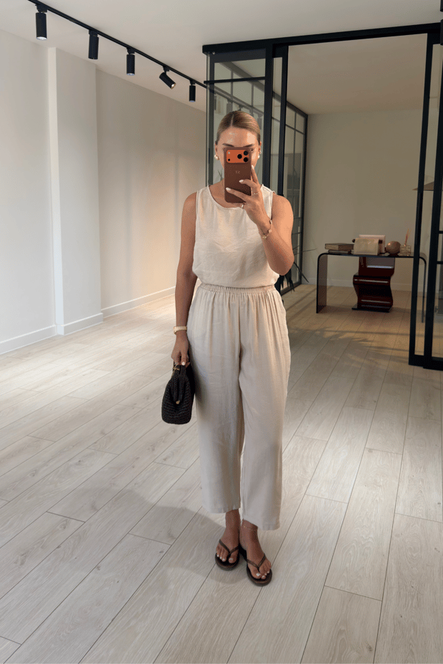 Slouchy Pantolon Bluz Natural Tensel TakımSezgi Tekin