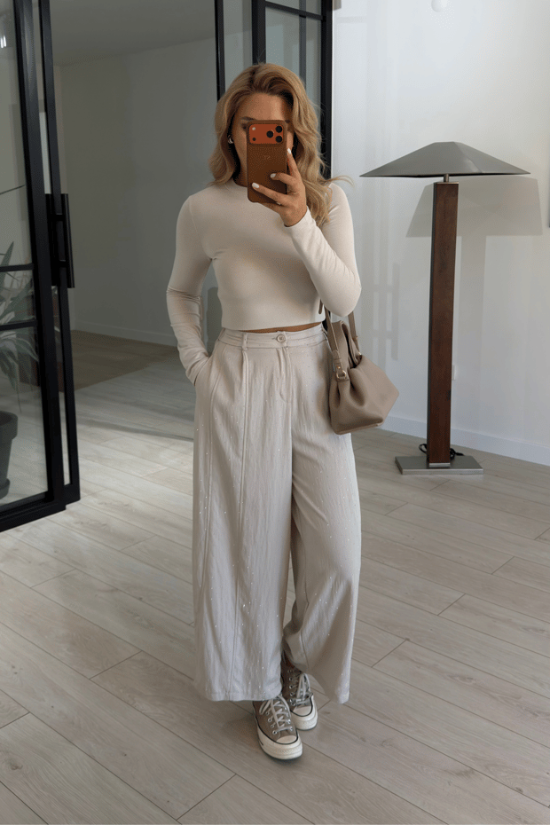 Taş Detaylı Taş Slouchy PantolonSezgi Tekin