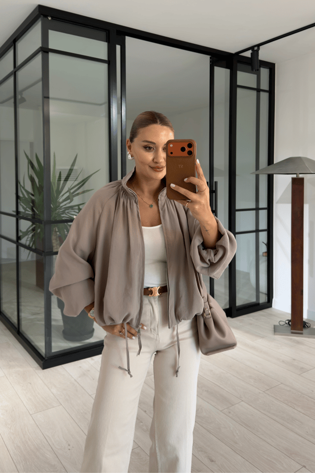 Vizon Dik Yaka Modal Bomber CeketSezgi Tekin