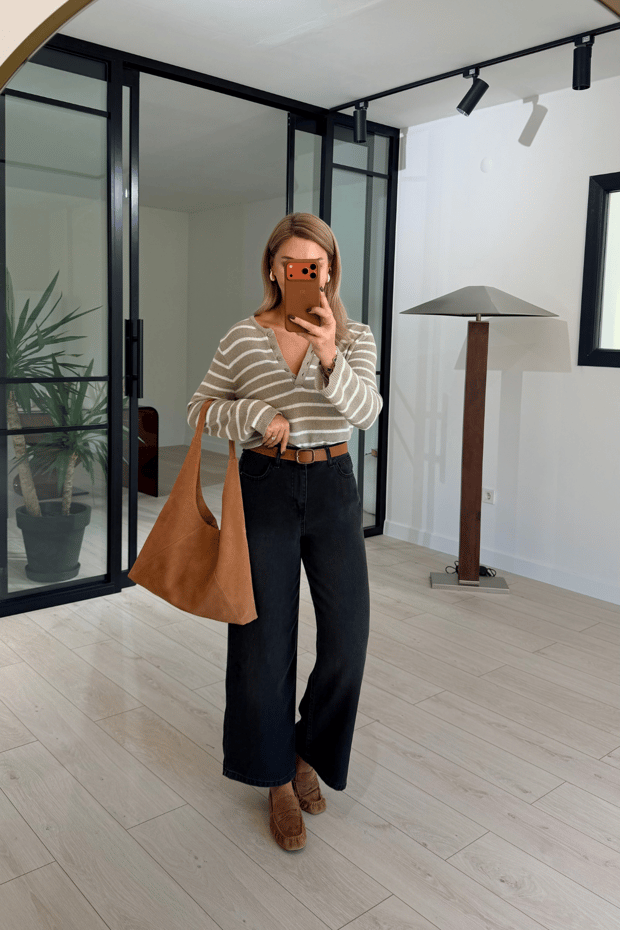 Wide Leg Dökümlü Antrasit Bol PantolonSezgi Tekin