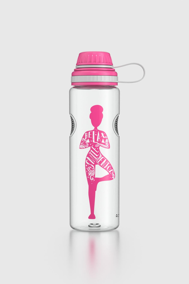 Renga Ege Yoga Desenli 750 ml Tritan Matara 912067 Fuşya