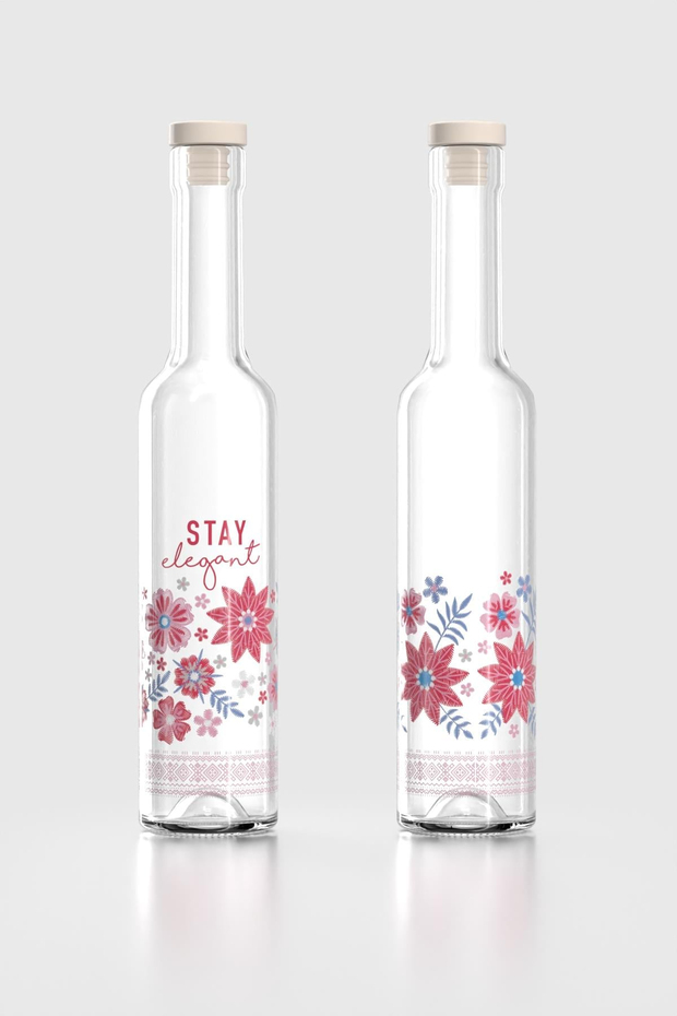 Renga Flora Desenli 500 ml Cam Yağdanlık 152088 Bej