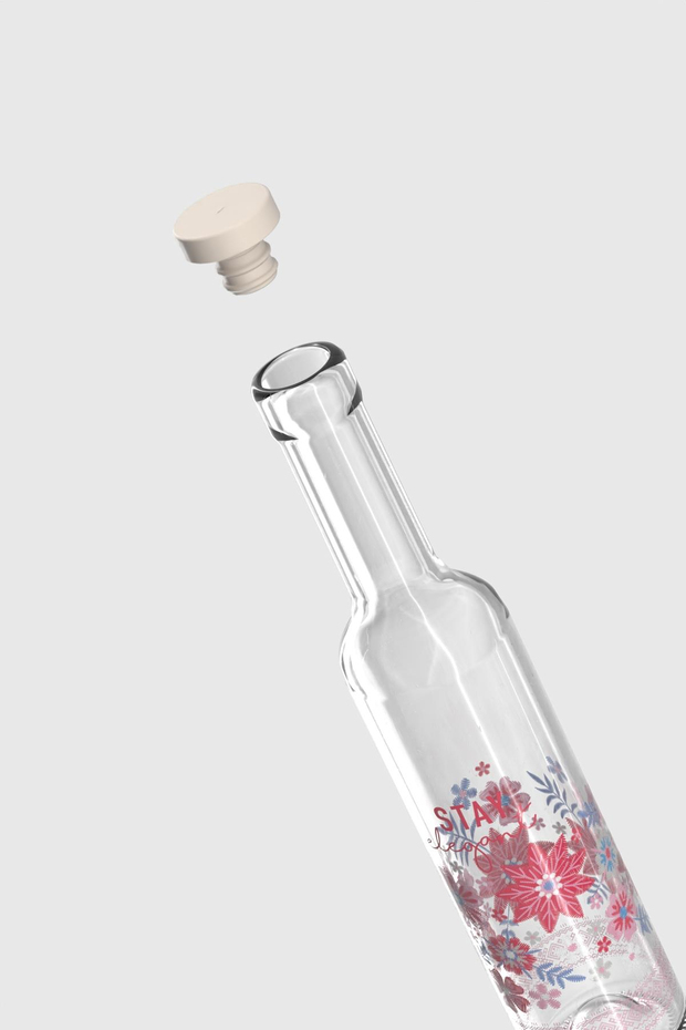 Renga Flora Desenli 500 ml Cam Yağdanlık 152088 Bej
