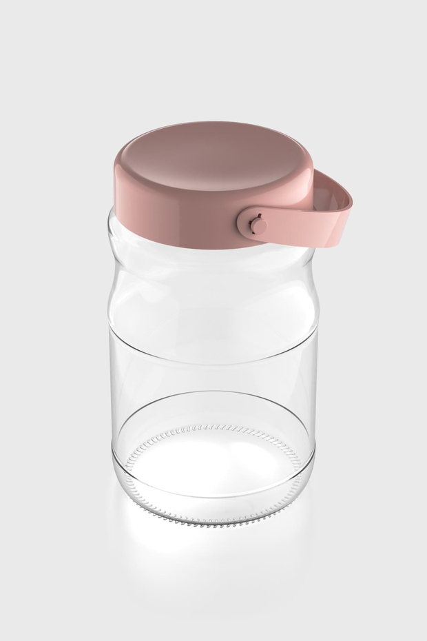 Renga Macro 1700 ml Pembe Kapaklı Cam Kavanoz 131074