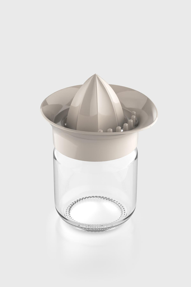 Renga Neo 210 ml Bej Kapaklı Cam Limon Sıkacağı 201010