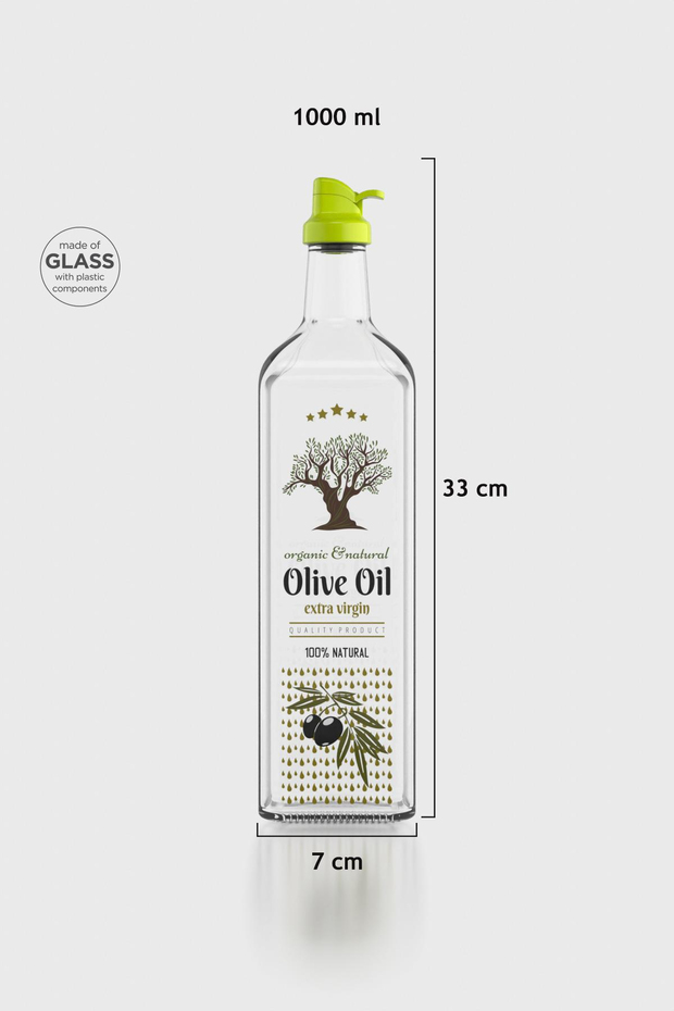 Renga Oslo 1000 ml Desenli Cam Yağlık 152063 Yeşil