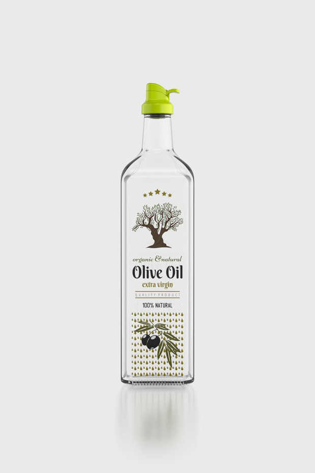 Renga Oslo 1000 ml Desenli Cam Yağlık 152063 Yeşil