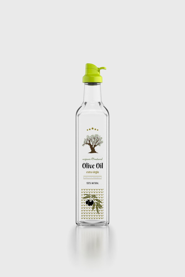 Renga Oslo 500 ml Desenli Cam Yağlık 152006 Yeşil