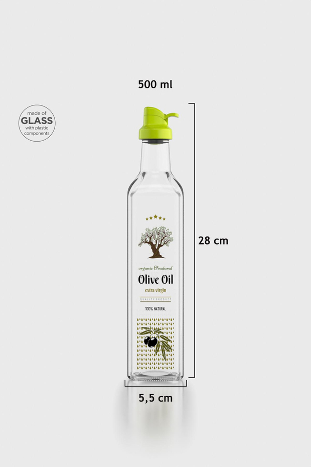 Renga Oslo 500 ml Desenli Cam Yağlık 152006 Yeşil