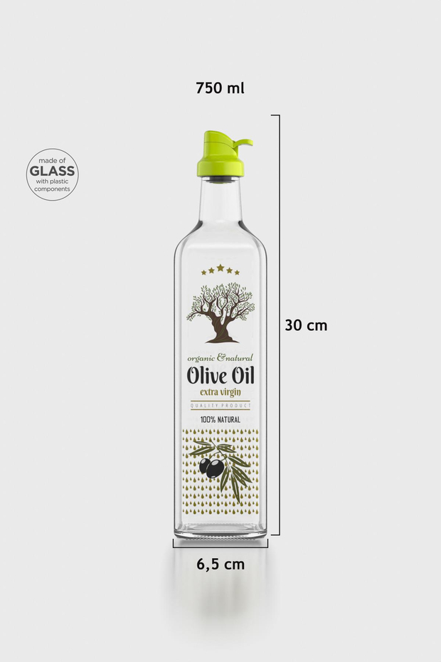 Renga Oslo 750 ml Desenli Cam Yağlık 152012 Yeşil