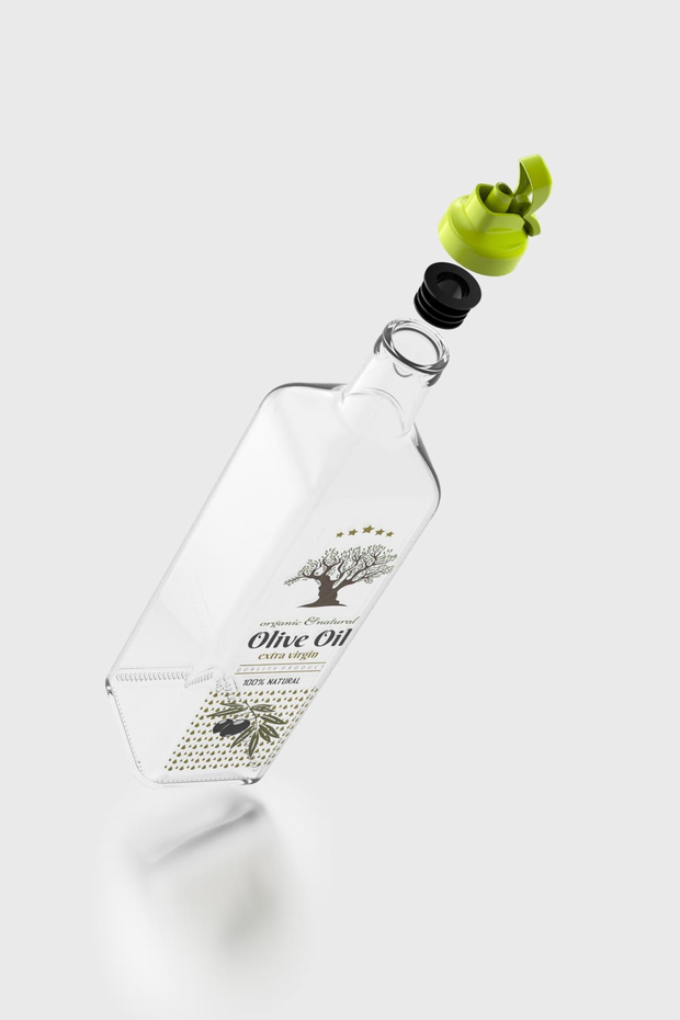 Renga Oslo 750 ml Desenli Cam Yağlık 152012 Yeşil