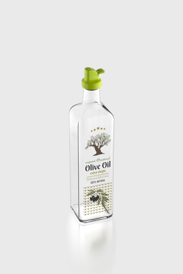 Renga Oslo 750 ml Desenli Cam Yağlık 152012 Yeşil