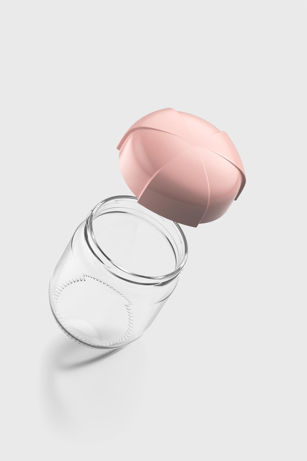 Renga Rhea 425 ml Pembe Kapaklı Cam Kavanoz 131010