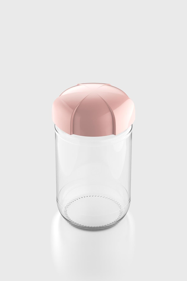 Renga Rhea 660 ml Pembe Kapaklı Cam Kavanoz 131011